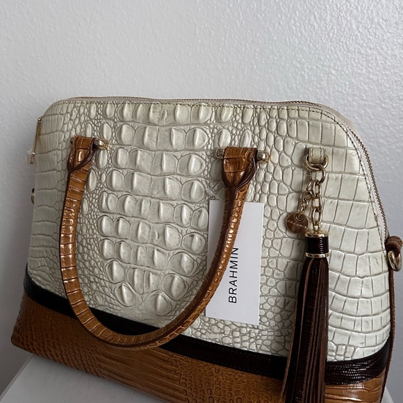 Brahmin Authentic Sydney Coconut Kedima Large Genuine Leather Tote Bag . - Picture 4 of 15